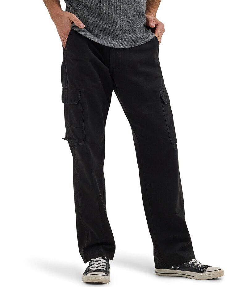 ラングラー メンズ ボトムス デニムパンツ リラックスフィット パンツ デニム Wrangler Relaxed Fit Non-Denim Cargo Longs Pants Black ブラック
