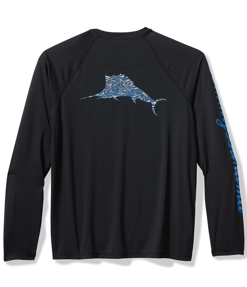 トッミーバハマ メンズ トップス シャツ トール Tシャツ Tommy Bahama Big & Tall Chill Time Surf Long Sleeve T-Shirt Jet Black ブラック