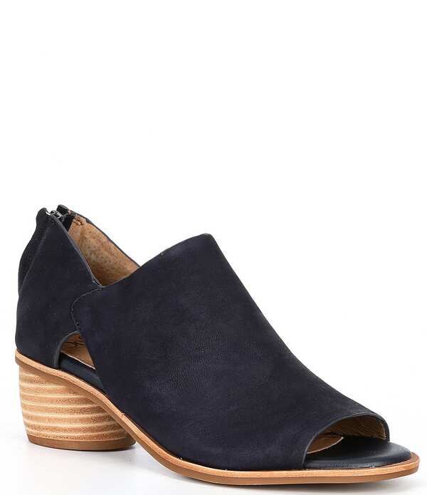 ホンブルグ帽 レディース シューズ ブーツ・レインブーツ スエードクロス 踵 Sofft Carleigh Suede Rounded Stack Heel Peep Toe Shoes Navy 米国海軍