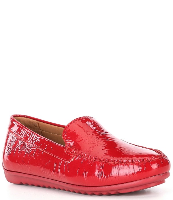 ジョンストンアンドマーフィー レディース シューズ スリッポン・ローファー なめし革 Johnston \u0026 Murphy Women\u0027s Melanie Patent Leather Slip On Venetian Loafers Red 赤いこと
