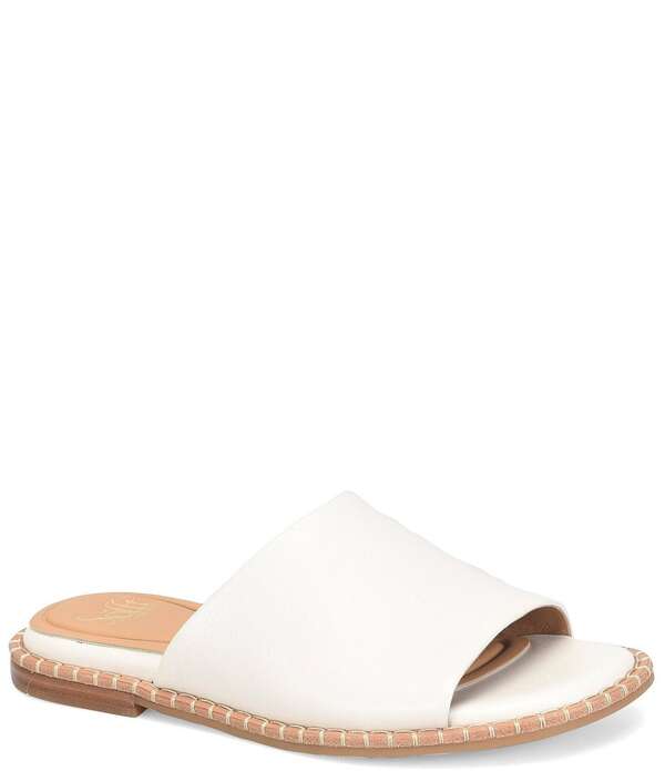 ソフト レディース シューズ パンプス レザー Sofft Noble II Leather Blanket Stitch Slides Off White オフホワイト