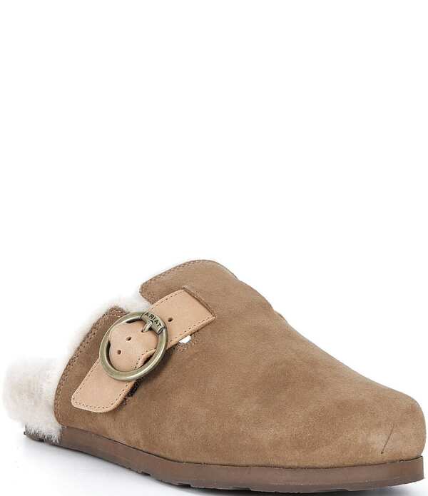 アリアト レディース シューズ パンプス Ariat Women\u0027s Country Sued Sherpa Mule Clogs Brown 赤銅色