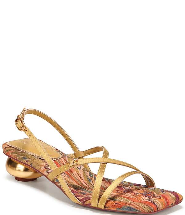 サムエデルマン レディース シューズ 踵 サンダル 繻子 Circus NY by Sam Edelman Caia Satin Sculpted Heel Strappy Dressandals Golden Pear