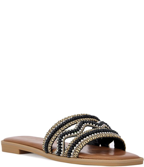 アザレア ワン レディース シューズ パンプス サンダル Azalea Wang Wen Rhinestone Slide Sandals Black ブラック