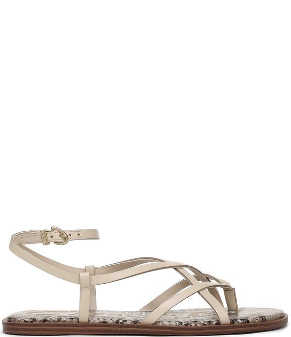 サムエデルマン レディース シューズ サンダル アンクル レザー Circus NY by Sam Edelman Dakota Leather Ankle Wrap Thong Sandals Vanilla Bean｜ReVida 店
