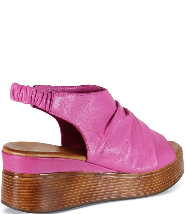 ディバトゥルー レディース シューズ サンダル プラットフォーム レザー Diba True Small Town Leather Platform Wedge Sandals Fuchsia フューシャ|ReVida 店