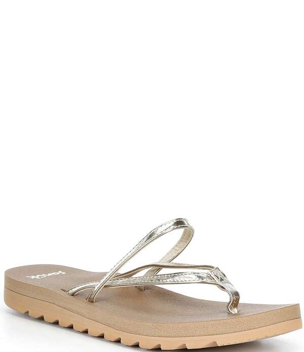 サヌーク レディース シューズ サンダル Sanuk Women's Yoga Strappy Flip Flops Champagne シャンパン｜ReVida 店