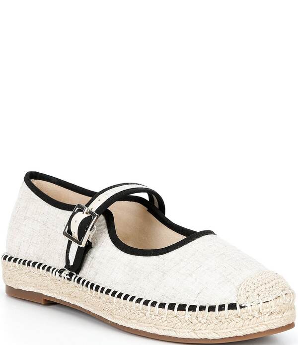カッパーキー レディース シューズ パンプス リネン Copper Key Destin Linen Mary Janespadrille Flats Natural/Black ブラック|ReVida 店