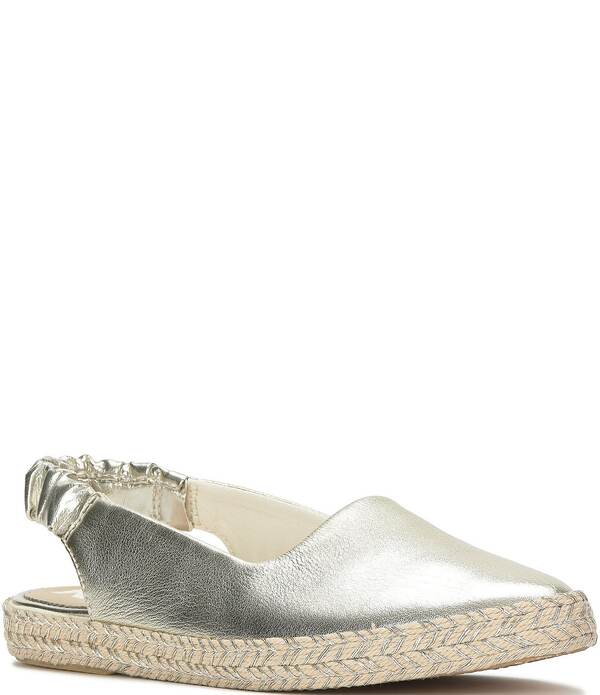 ケッズ レディース シューズ パンプス トール なめし革 Keds Point Metallic Leather Espadrille Slingback Slip On Flats Gold ゴールド