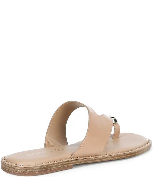 【送料無料】 ジャンビニ レディース パンプス シューズ Warner Leather Toe Loop Hardware Flat Sandals Dark Sierra Tan