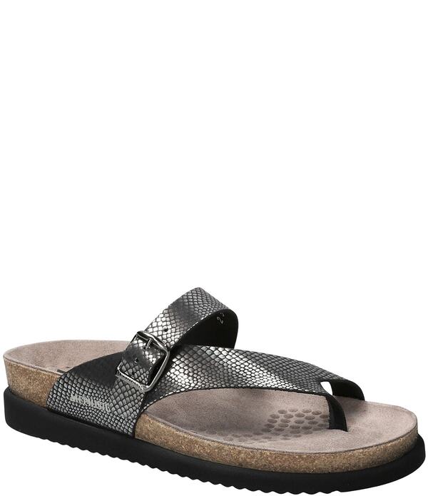 メフィスト レディース シューズ パンプス サンダル レザー Mephisto Helen Buckle Detail Snakembossed Leather Casual Sandals Grey グレー
