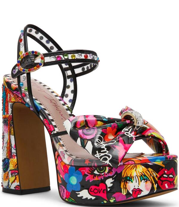 ベッツィジョンソン レディース シューズ サンダル プラットフォーム キャップ Betsey Johnson Shelley Iconic Artwork Capsule Designed Platform Dressandals Bright/Multi マルチカラー