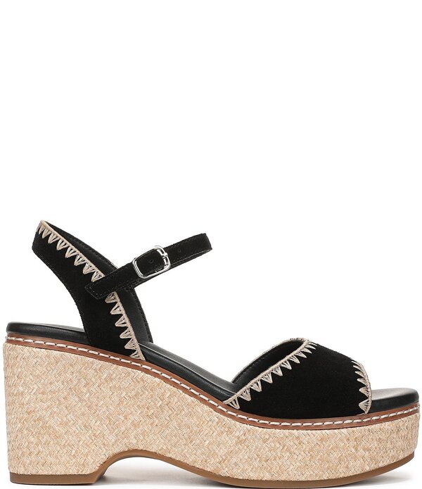 ナチュライザー レディース シューズ サンダル プラットフォーム スエード アンクル Naturalizer Della Suede Ankle Wraplatform Wedge Sandals Black Suede ブラック｜ReVida 店