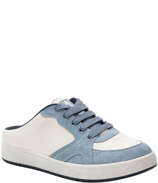 アレグリア レディース シューズ スニーカー なめし革 Alegria Celeste Leather Slip On Court Sneaker Mules Indigo インディゴ