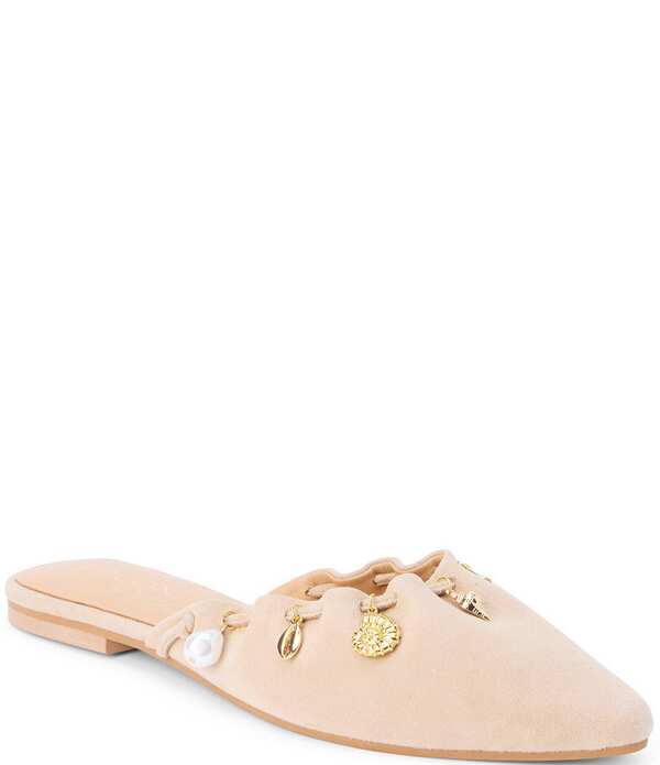 マチス レディース シューズ パンプスエード Matisse Monette Suede Sea Life Charms Mules Natural|ReVida 店