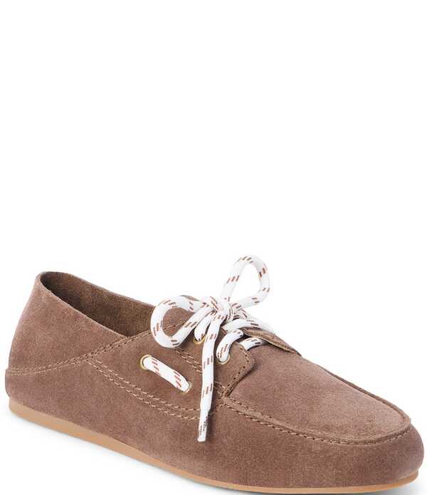 マチス レディース シューズ パンプスエード レース Matisse Petra Suede Lace Up Convertible Boat Shoes Flats Mushroom|ReVida 店