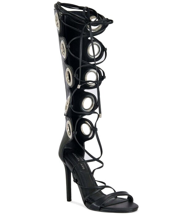 アザレア ワン レディース シューズ ヒール サンダル トール レース Azalea Wang Agathon Tall Shaft Lace Up Grommet Gladiator Sandals Black ブラック｜ReVida 店