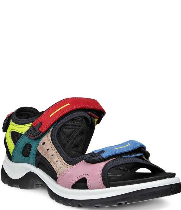 エコー レディース シューズ サンダル カラーブロック レザー ECCOffroad Yucatan 20th Anniversary Colorblock Adjustable Strap Leather Sandals Multi マルチカラー|ReVida 店