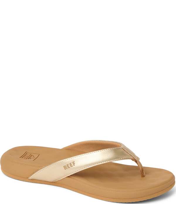 岩礁 レディース シューズ サンダル トール Reef Cushion Melody Metallic Thong Flip Flops Champagne 三鞭酒