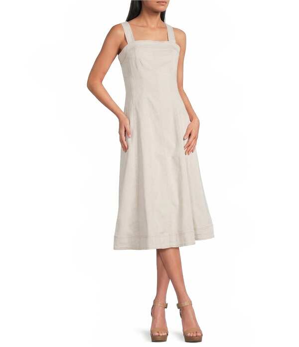 アリアト レディース トップス 衣装 A 伝達ルート midi ノースリーブ Ariat Valentine Stretch Twill Square Neck Sleeveless A-Line Midi Dressummer Sun Beige ベージュ