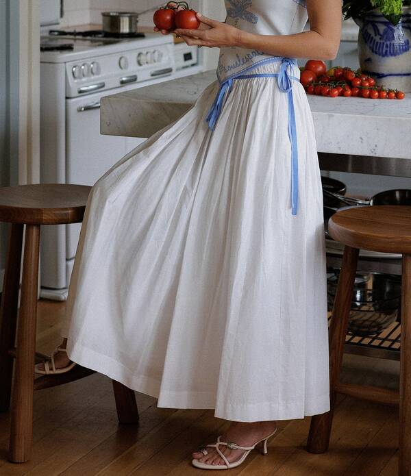 ジャンビニ レディース ボトムスカート マキシ Gianni Bini x Cyd Morris The Violante Cinched High Rise Maxi Skirt Ivory アイボリー|ReVida 店