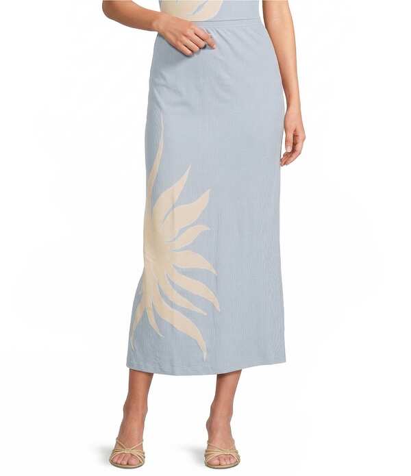 ネバーフリードレスド レディース ボトムスカート プリント マキシ Never Fully Dressed Ice Blue Sol Dorris Printed Coordinating Maxi Skirt Blue ブルー|ReVida 店