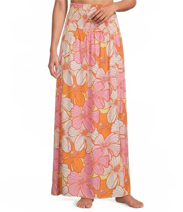 マージ レディース ボトムスカート プリント マキシ Maaji Aubrey Retro Bloom Print Maxi Cover-Up Skirt Open Pink ピンク｜ReVida 店