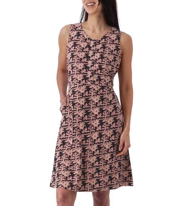 アベンチュラ レディース トップス ワンピース ノースリーブ コットン Aventura Cali Organicotton Scoop Neck Sleeveless Fit & Flare Dress Pomegranat|ReVida 店