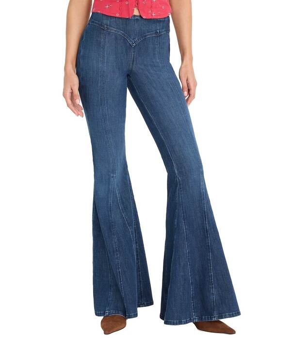 好ましいアメリカン レディース ボトムス ジーンズズボン下 デニム Good American Dolly Joleans Extreme Flare Jeans Indigo1196