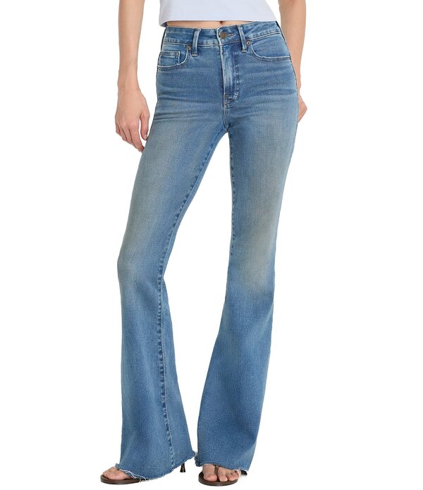 好ましいアメリカン レディース ボトムス ジーンズズボン下 デニム Good American Softech Mid Rise Good Legs Flare Denim Jeans Indigo1211 ジーンズ