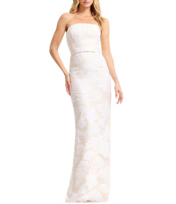 ドレスザポプレーション レディース トップス ワンピーストラップレス スピード競技 Dress the Population Colleen Strapless Lace Long Dress White 白いこと