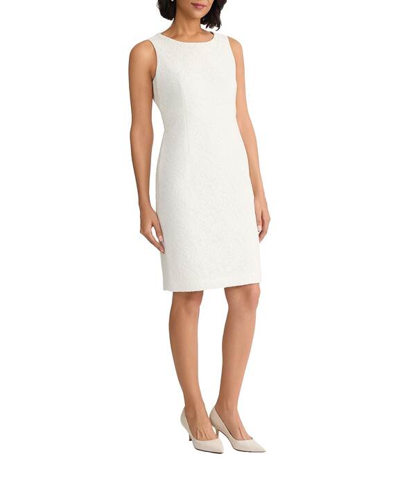 カスパール レディース トップス 衣装 ひざ丈 帝国 Kasper Empire Seam Knee Length Dress Lily White 白いこと レディースファッション-ワンピース