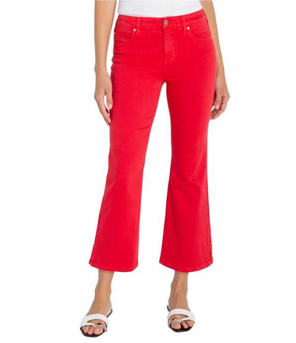 リヴァプール ロサンゼルス レディース ボトムス デニムパンツ ワイドレッグ クロップド ジーンズ Liverpoolos Angeles Hannah Mid Rise Cropped Wide Leg Jeans Cherry Rose｜ReVida 店
