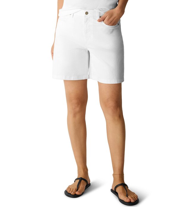 エイリーンフィッシャー レディース ボトムス 二分の一ズボン下・さる股引き 遊撃手ズボン下 ジーンズ Eileen Fisher Stretch Denim Shorts White 白いこと