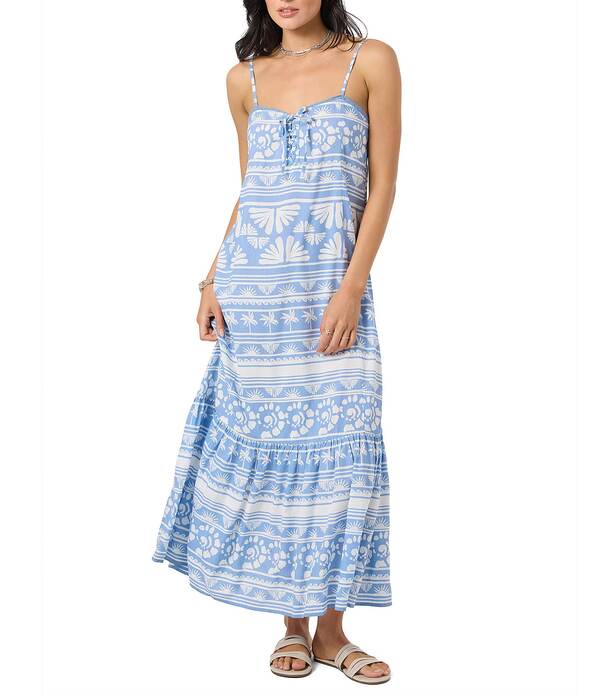 オニール レディース トップス ワンピース プリント ミディ O'Neill Tasmin Abstract Printed Woven Midi Dress Azurine｜ReVida 店