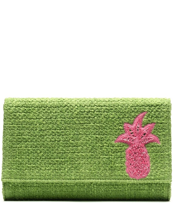 フランセスバレンタイン レディース 御徒面子 ツィード FRANCES VALENTINE Pineapple Tweed Clutch Tree Top/Pink サクラ色