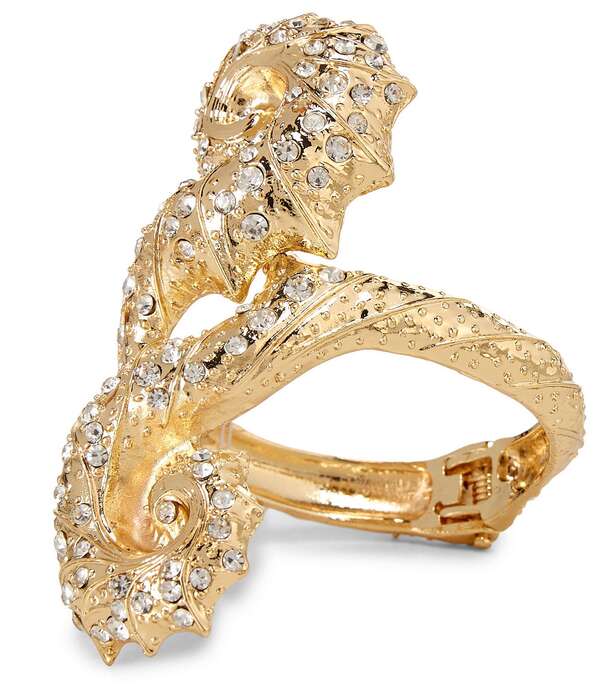 ナターシャ アクセサリー レディース ブレスレット・バングル・アンクレット Natashaccessories Crystal Seahorse Cuff Bracelet Gold/Crystal ゴールド|ReVida 店