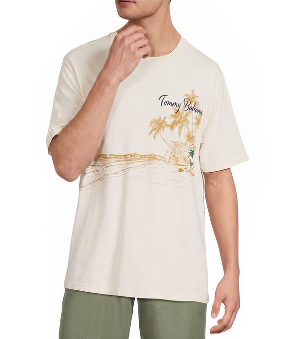 トッミーバハマ メンズ トップス シャツ トール グラフィック Tommy Bahama Big & Tall Golden Shoreshort Sleeve Graphic T-Shirt Vanilla Ice｜ReVida 店