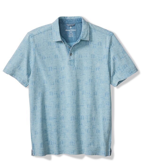 トッミーバハマ メンズ トップス シャツ トール Tommy Bahama Big \u0026 Tall Palm Tini Short Sleeve Polo Shirt Bleached Indigo インディゴ