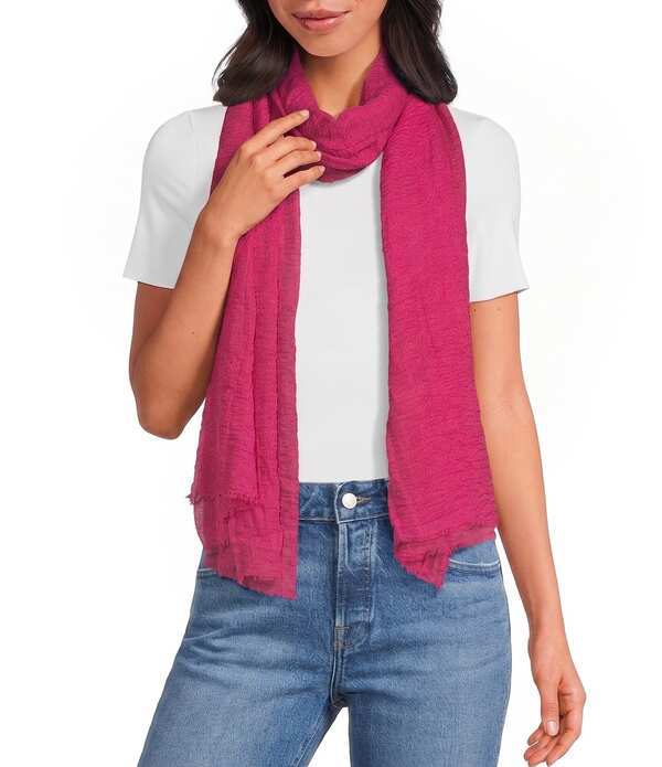 アンナ\u0026アヴァ レディース 付属物 マフラー・ストール・スカーフリンジ Anna \u0026 Ava Gauze Selfringe Scarf Wrapink さくら色