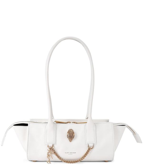 カートジェイガーロンドン レディース バッグ レザー Kurt Geiger London Sloaneast West Leather Shoulder Bag White ホワイト|ReVida 店