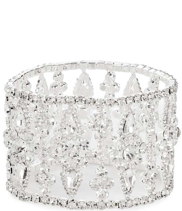 セザンヌ レディース アクセサリー ブレスレット・バングル・アンクレット Cezanne Florentine Statement Stretch Bracelet Silver/Crystal シルバー|ReVida 店