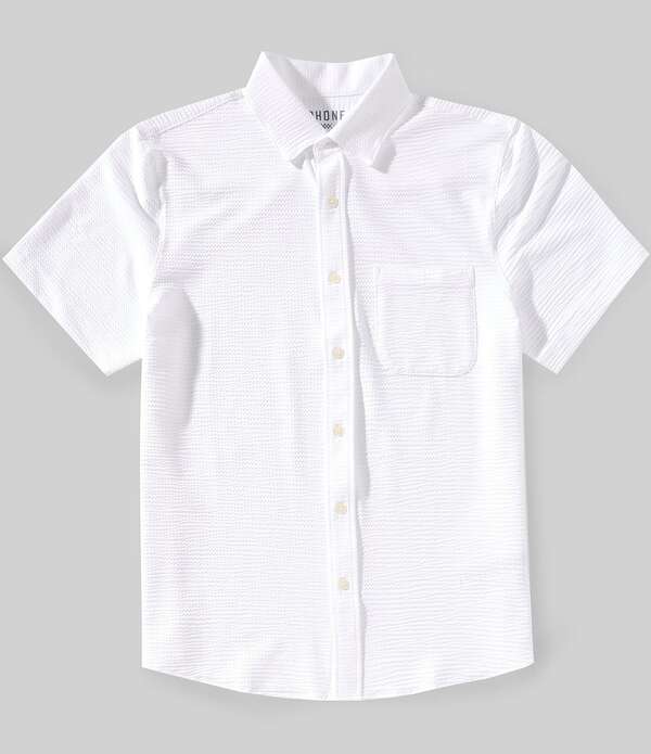 ローヌ メンズ トップス シャツ RHONE Commuter Seersucker Short Sleeve Woven Shirt White ホワイト