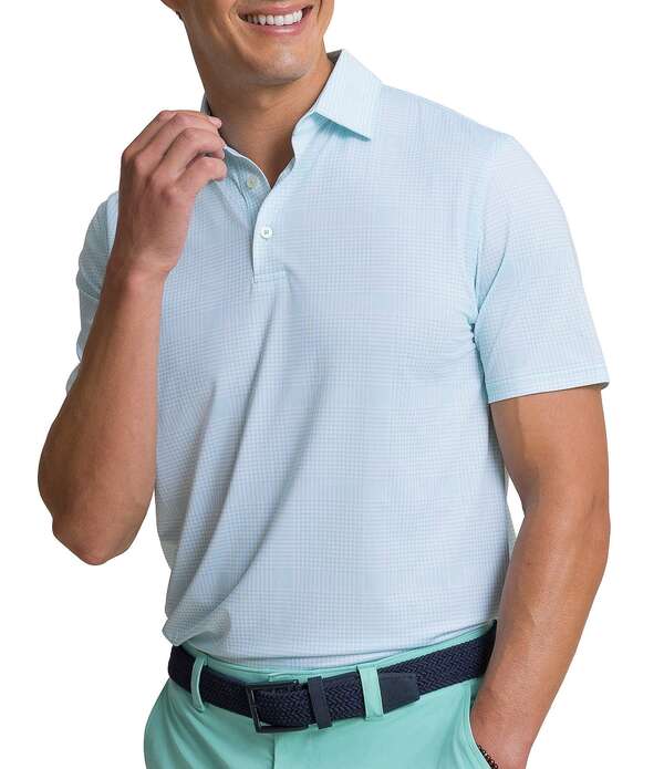 サウザーンタイド メンズ トップス プルオーバー 刷り上げる Southern Tide Driver Coral Key Plaid Printed Short Sleeve Polo Shirt Gulf Shores コーラル