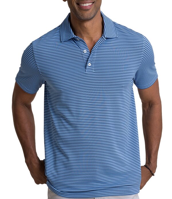 サウザーンタイド メンズ トップス プルオーバー Southern Tide Coastal Breeze Oceanfront Stripe Pique Short Sleeve Polo Shirt Ocean Channel 縞模様