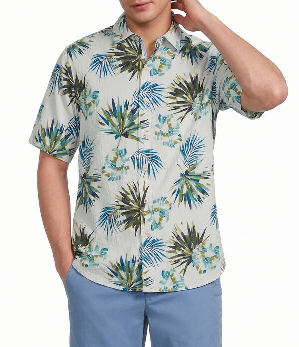 トッミーバハマ メンズ トップス シャツ Tommy Bahama Nova Wave Frond Mosaic Short Sleeve Woven Shirt White ホワイト