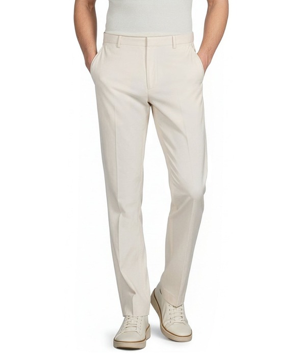 ムラノ メンズ ボトムス 心地好いズボン下 か細い相応う Muranoaxaca Collection Solid Alex Slim Fit Suit Separates Dress Pants Eggshell