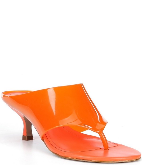 ファーム レディース シューズ サンダル ヒール Farm Rio Thong Jelly Kitten Heel Slide Sandals Flame Orange オレンジ|ReVida 店