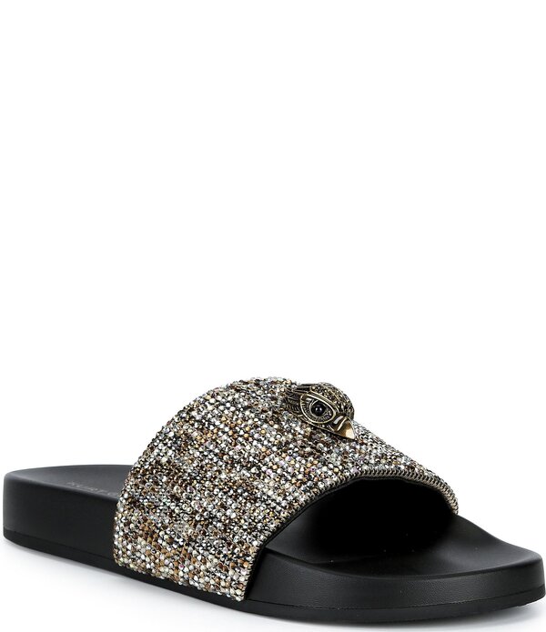 カートジェイガーロンドン メンズ シューズ サンダル Kurt Geiger London Men\u0027s Brockwell Gold Crystal Pool Slide Sandals Gold ゴールド