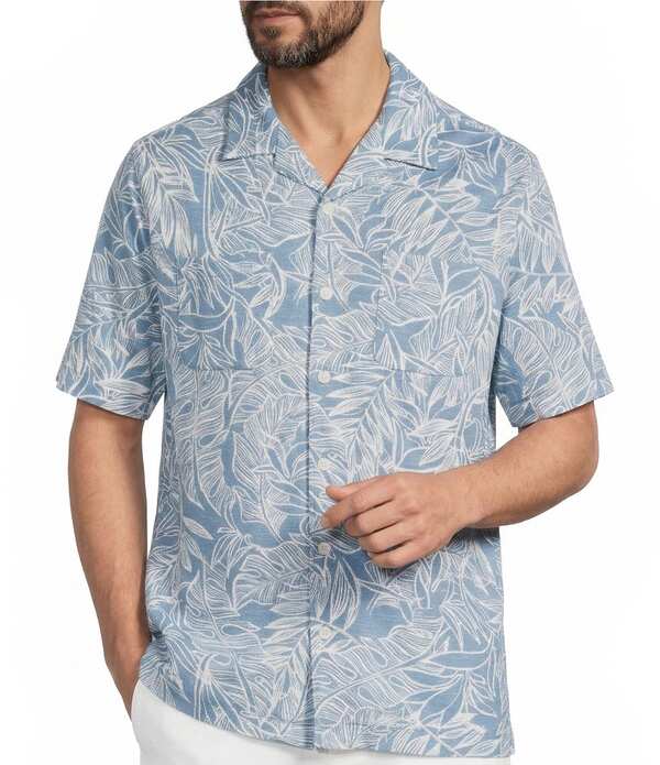 カリビアン メンズ トップス シャツ フラワー柄 フラワー Caribbean Floral Short Sleeve Woven Camp Shirt Dusty Blue ブルー｜ReVida 店